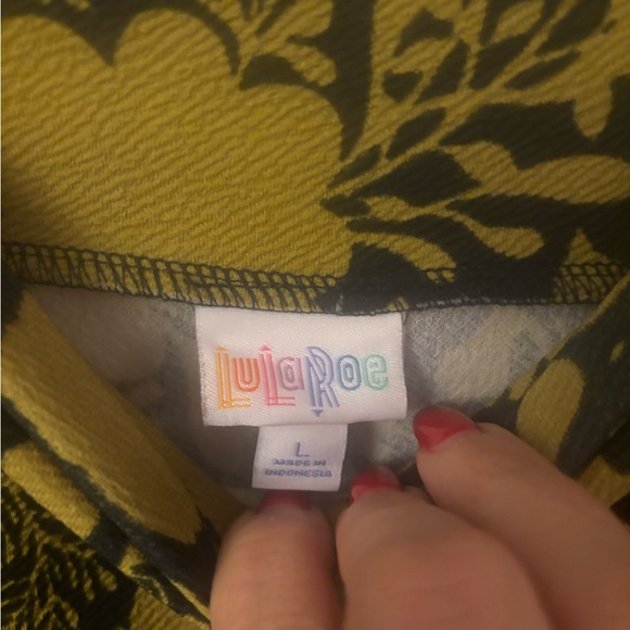 LuLaRoe Black and Yellow Floral Pencil Skirt - Picture 3 of 4